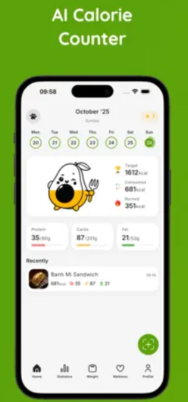 Competitor app manual food search screen